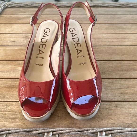 Gadea By Lodi Red Slingback Shoes 38=7.5 - Picture 1 of 9